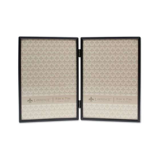 Hinged Double Simply Black Picture Frame - 5" x 7"
