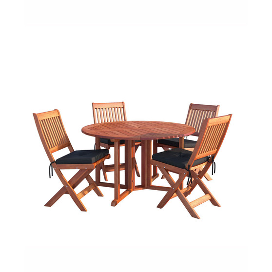 Distribution Miramar 5 Piece Hardwood Outdoor Folding Dining Set