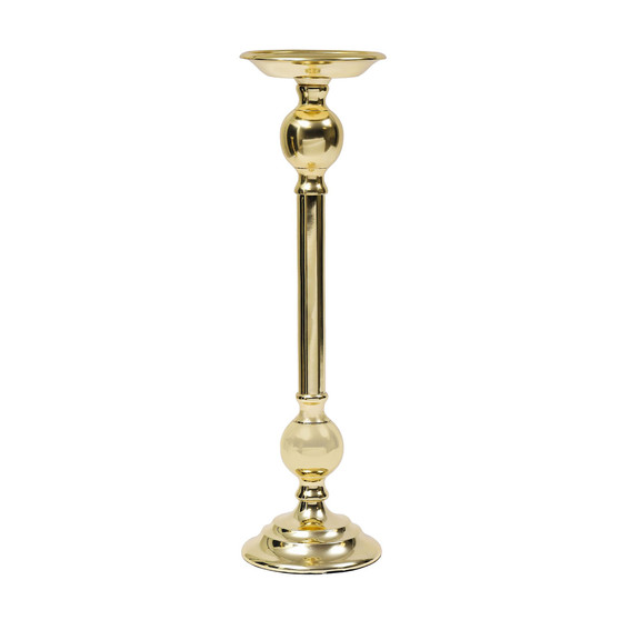Medium Traditional Brass Candle Holder, 5" x 16.5"
