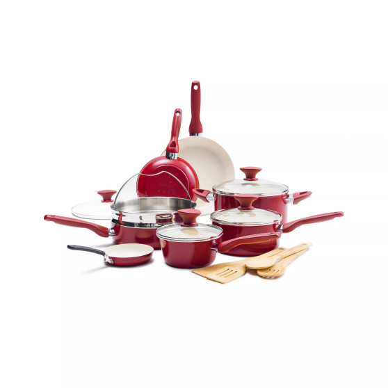 Rio Ceramic Nonstick Cookware Set, 16 Piece