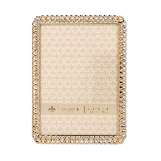 Gold Metal Picture Frame - Eternity Rings - 5" x 7"