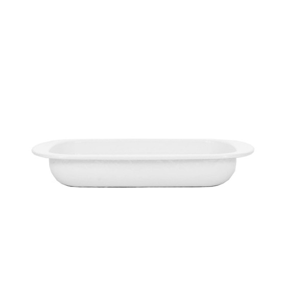 Solid White Enamelware Collection 3 Quart Baking Pan