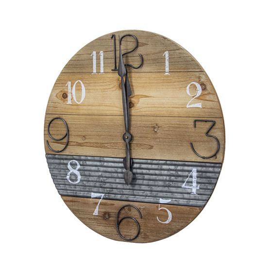 American Art Decor Oversized Wood Farmhouse Wall Clock