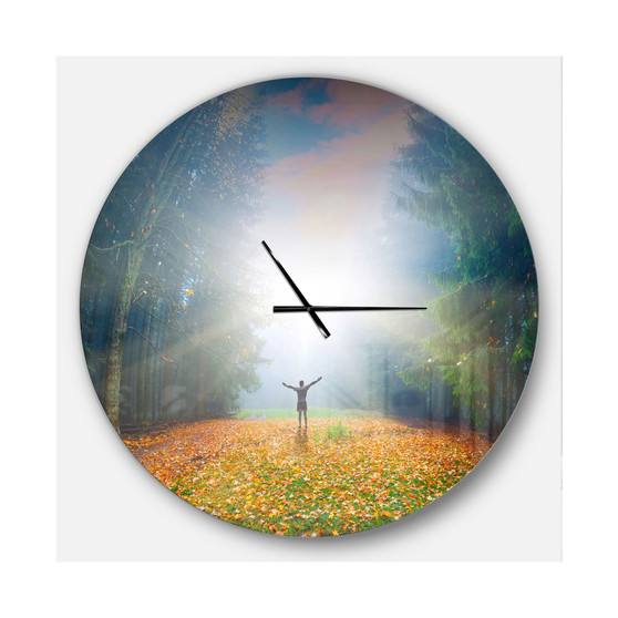 Designart Oversized Landscapes Round Metal Wall Clock - 36 x 36