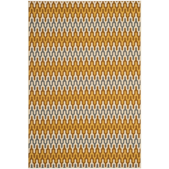 Hampton Camel and Brown 6'7" x 9'6" Outdoor Area Rug