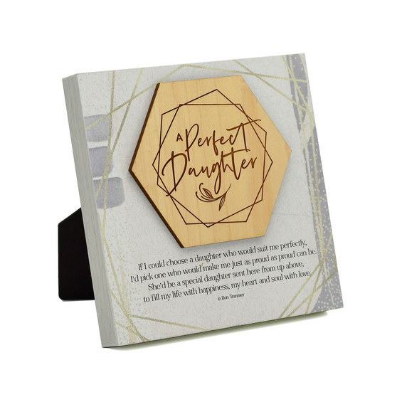 A Perfect Daughter Meadow Wood Plaque, 6" x 6"