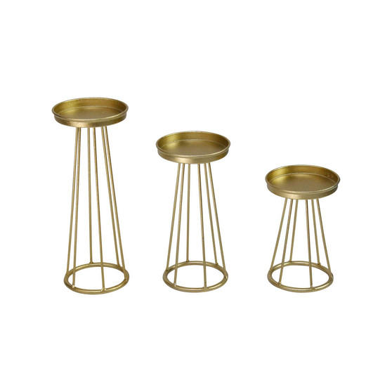 Stratton Home Decor Metal Soho Candlestick, Set of 3