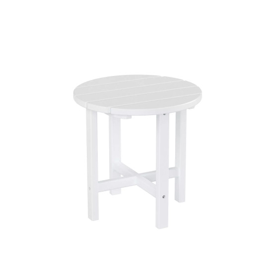 All-Weather Outdoor Patio Round Poly Adirondack Side Table