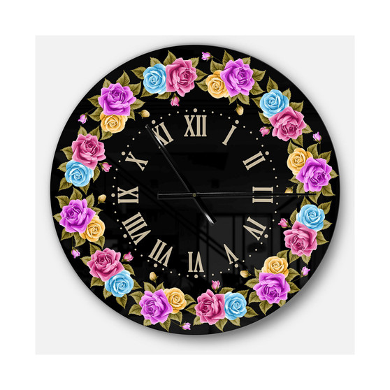 Designart Oversized Farmhouse Round Metal Wall Clock