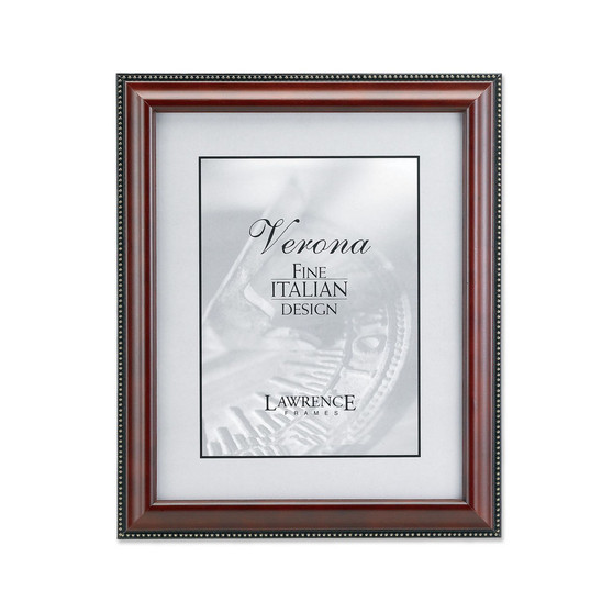Walnut Wood Picture Frame - Gold Bead Design - 5" x 7"