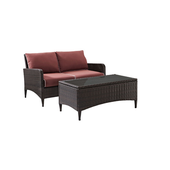 Kiawah 2 Piece Outdoor Wicker Chat Set