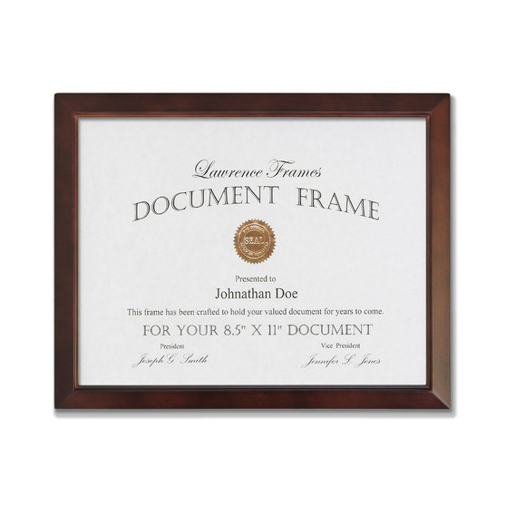 Walnut Wood Document Picture Frame - Estero Collection, 8.5" x 11"