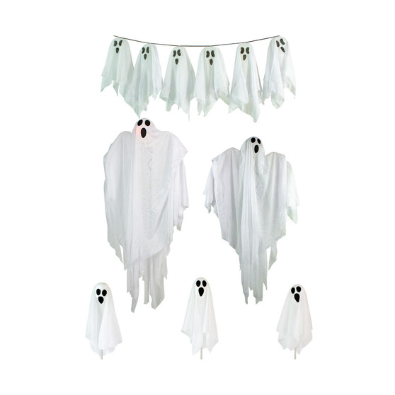 Ghost Family Halloween 6 Piece Porch Display Decoration Set
