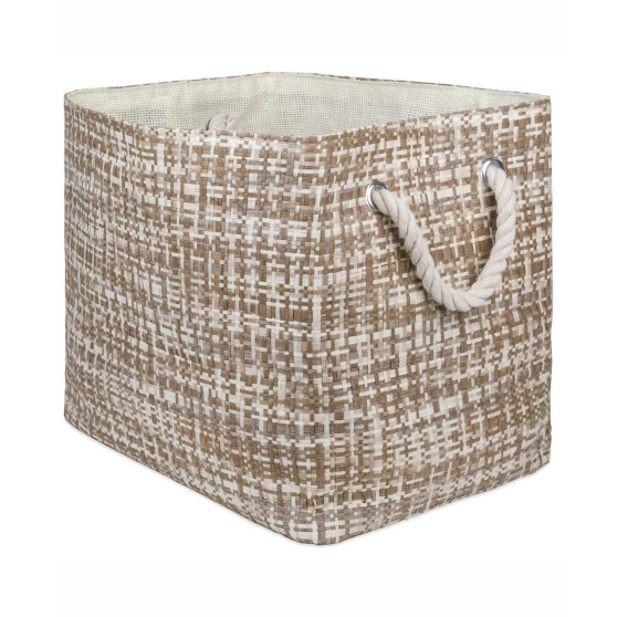 17" Rectangle Tweed Print Storage Bin