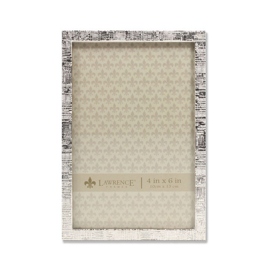 Silver Metal Picture Frame with Linen Pattern - 4" x 6"