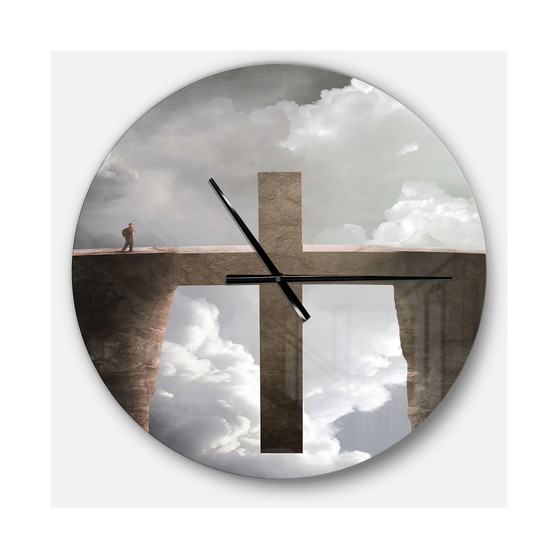 Designart Oversized Religious Round Metal Wall Clock