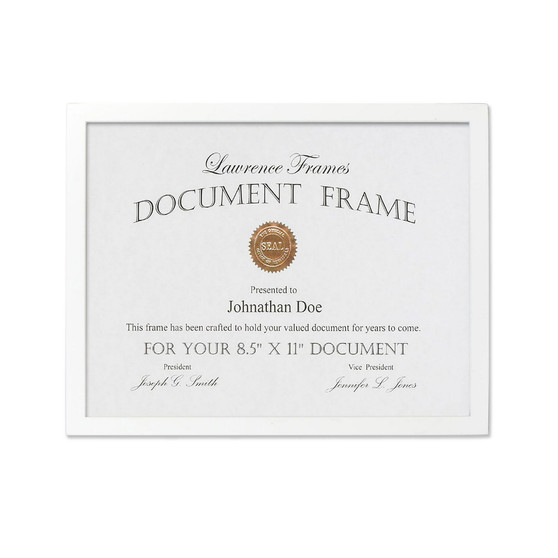 White Wood Certificate Picture Frame - Gallery Collection - 8.5" x 11"