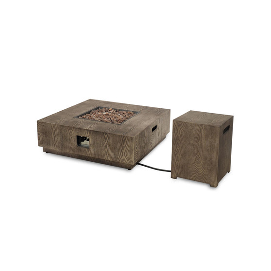 Wellington Outdoor Square Fire Pit with Tank Holder