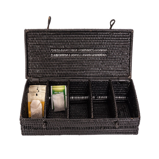 Rattan 5 Section Tea Box with Lid