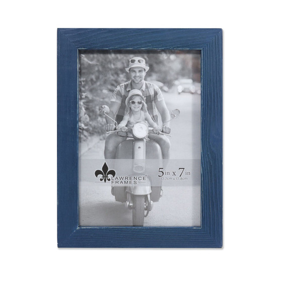 Charlotte Weathered Navy Blue Wood Picture Frame - 5" x 7"