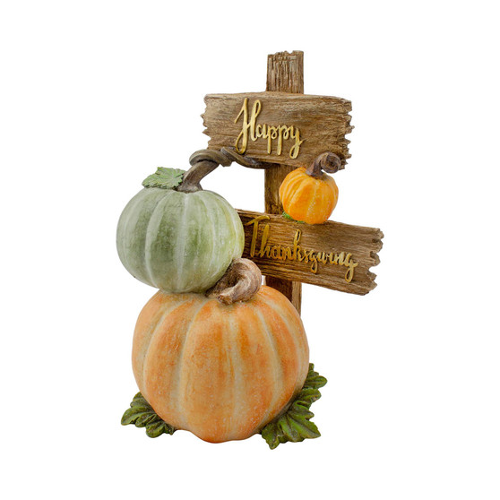 Pumpkin "Happy Thanksgiving" Table Top Sign, 12.5"