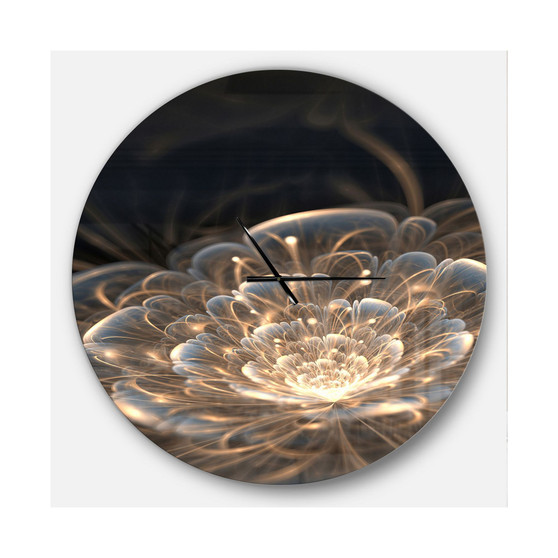 Designart Oversized Floral Round Metal Wall Clock - 36 x 36
