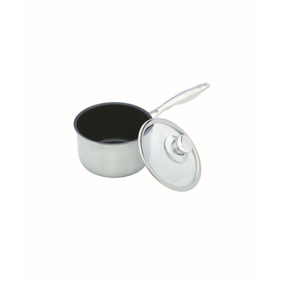 Nonstick Clad Sauce Pan w/ Lid - 6.3" , 2.1 QT