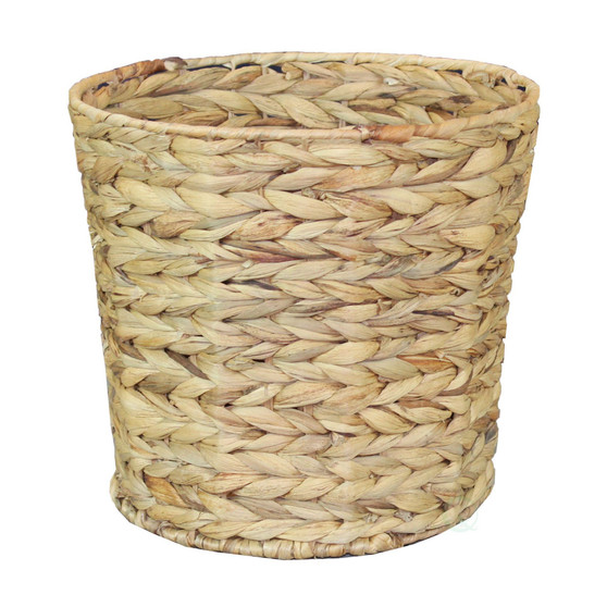 Natural Water Hyacinth Round Waste Basket