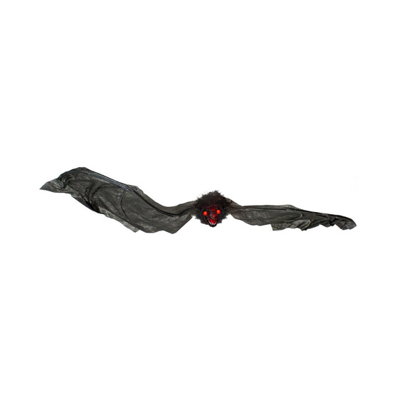 Hanging Halloween Bat Decoration with Red Eyes, 30"