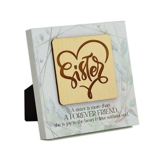 Sister Meadow Wood Plaque, 6" x 6"