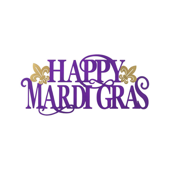 24" L Metal "Happy Mardi Gras" Wall Decor