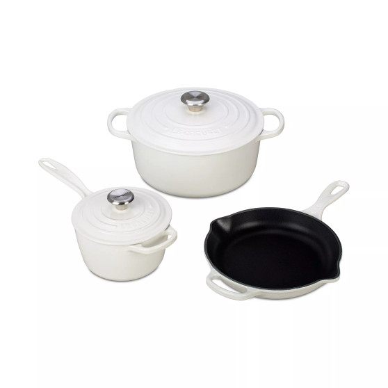 Five Piece Enameled Cast Iron Cookware Set