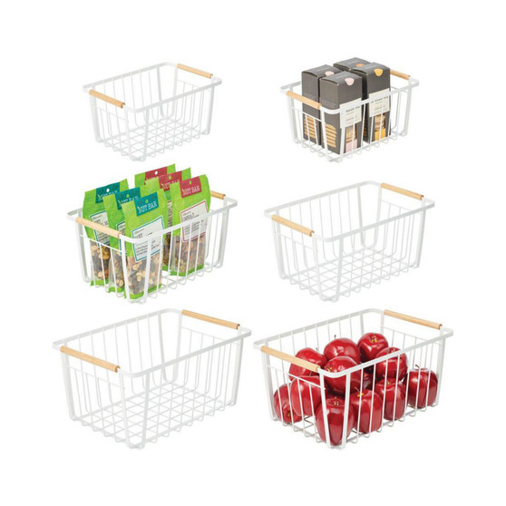 Metal Garage, Home Storage Organizer Basket - Set of 6
