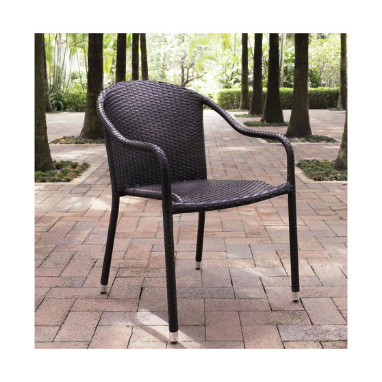 Palm Harbor Outdoor Wicker Stackable Chairs - Set Of 4