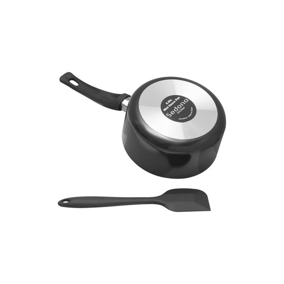 Nonstick Aluminum 5.5" Mini Saucepan with Silicone Turner Set