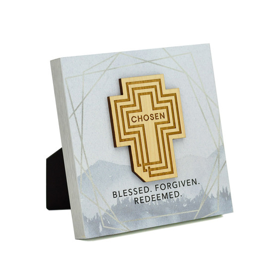 Chosen Blessed Meadow Wood Plaque, 6" x 6"