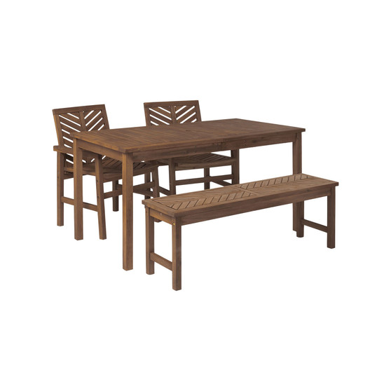 4 Piece Chevron Outdoor Patio Dining Set