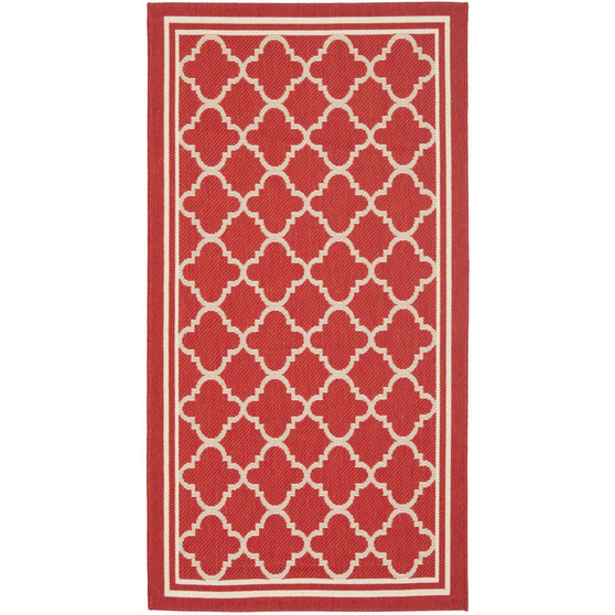 Courtyard Red and Bone 2' x 3'7" Outdoor Area Rug