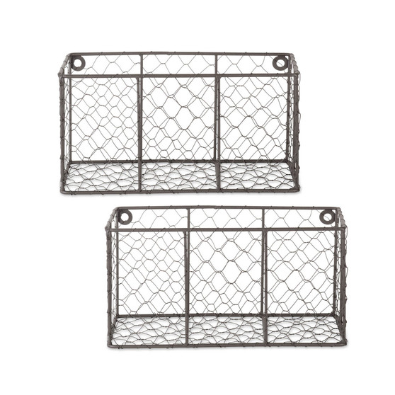 Small Wall Mount Chicken Wire Basket Set of 2
