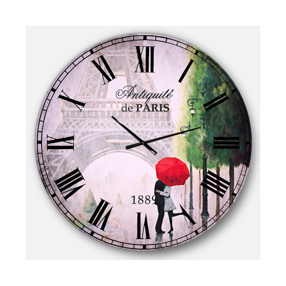 French Country Oversized Metal Wall Clock - 36 x 36