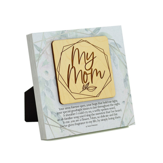 My Mom Your Arms Meadow Wood Plaque, 6" x 6"