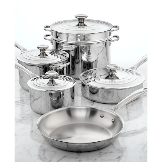 10 Piece 3-Ply Stainless Steel Cookware Set