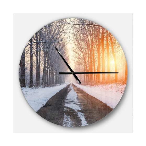 Designart Oversized Forest Round Metal Wall Clock