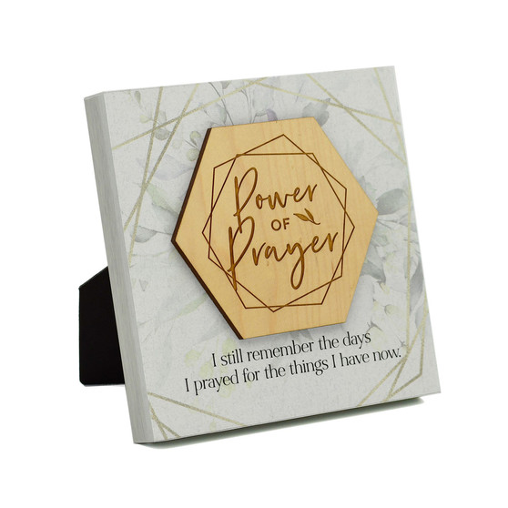 Power of Prayer Meadow Wood Plaque, 6" x 6"