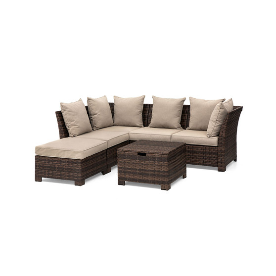 Outdoor Patio All-Weather Wicker Sectional 6-Piece Set