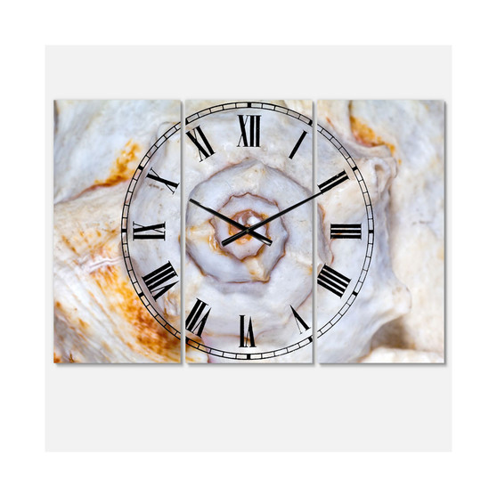 Designart Beach 3 Panels Metal Wall Clock