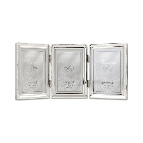 Metal Triple Picture Frame with Inner Beading, 3.5" x 5"