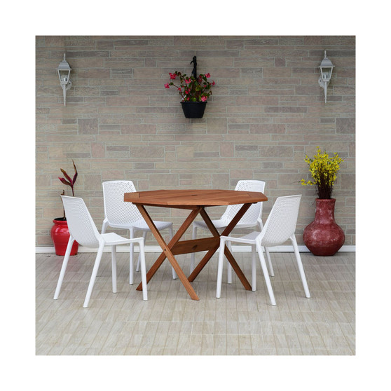 5 Piece Patio Dining Set Octogonal