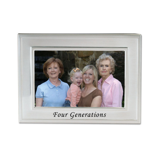 Brushed Metal Four Generations Picture Frame - Sentiments Collection - 4" x 6"