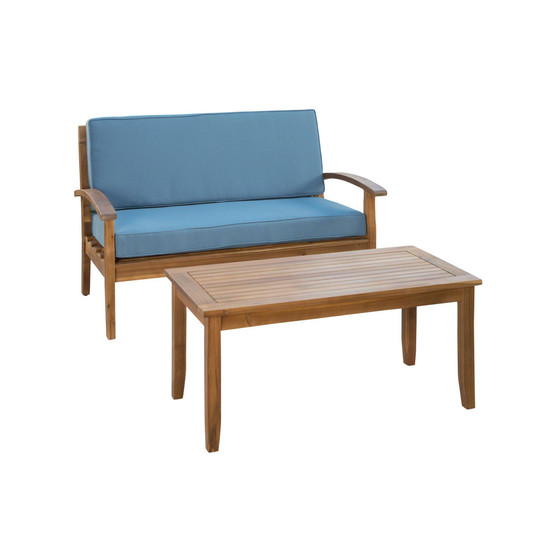 Peyton Outdoor Loveseat and Table Set with Cushions